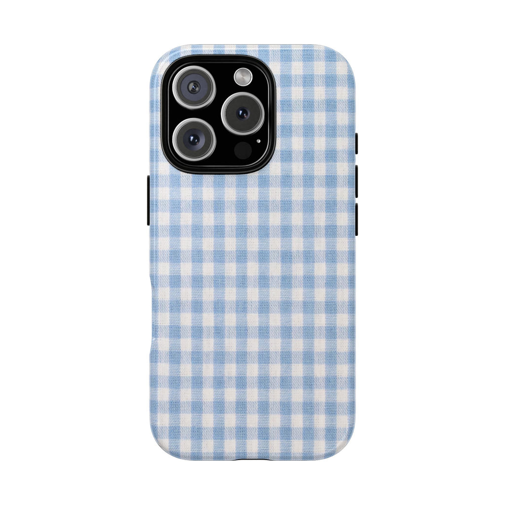 Blue Gingham Tough Phone Case