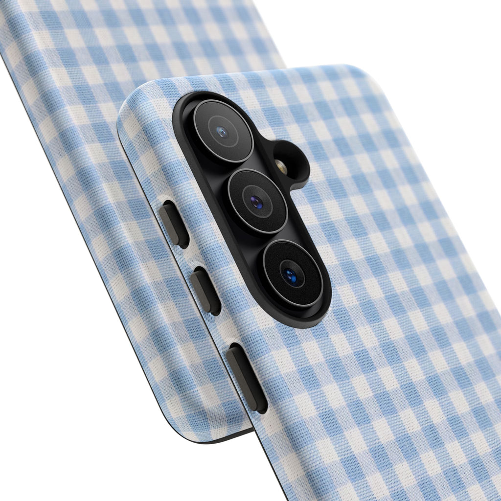 Blue Gingham Tough Phone Case