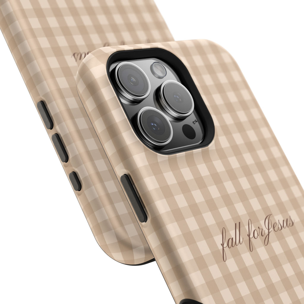 Fall for Jesus Gingham Phone Case - MagSafe