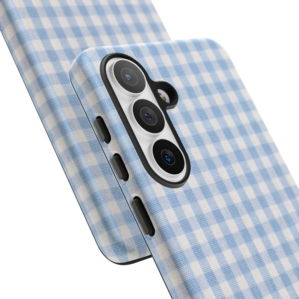 Blue Gingham Tough Phone Case
