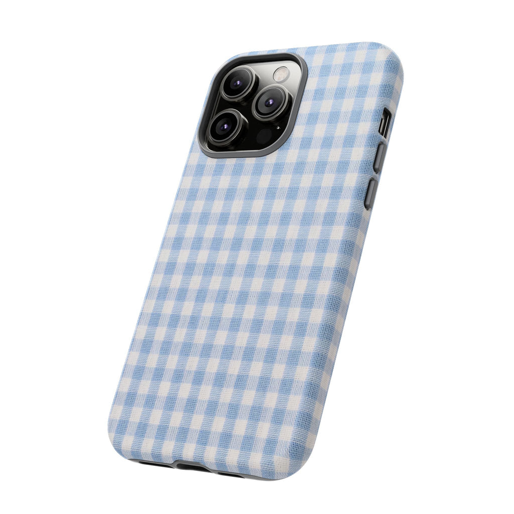 Blue Gingham Tough Phone Case