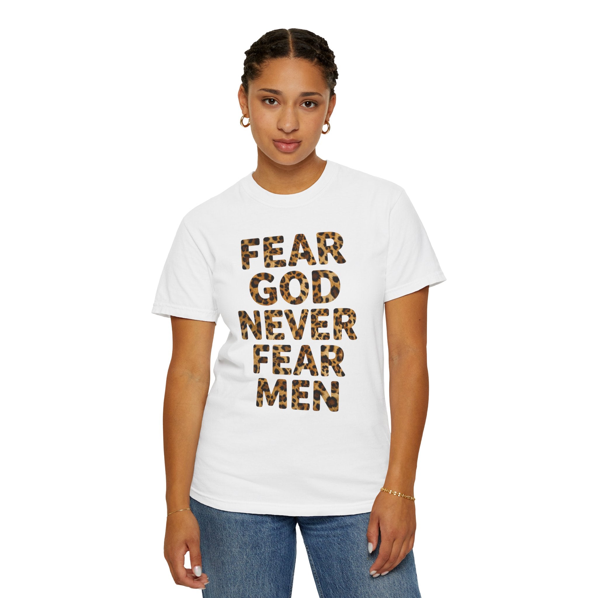 AHAVAH Fear God Never Fear Men Leopard Comfort Tee