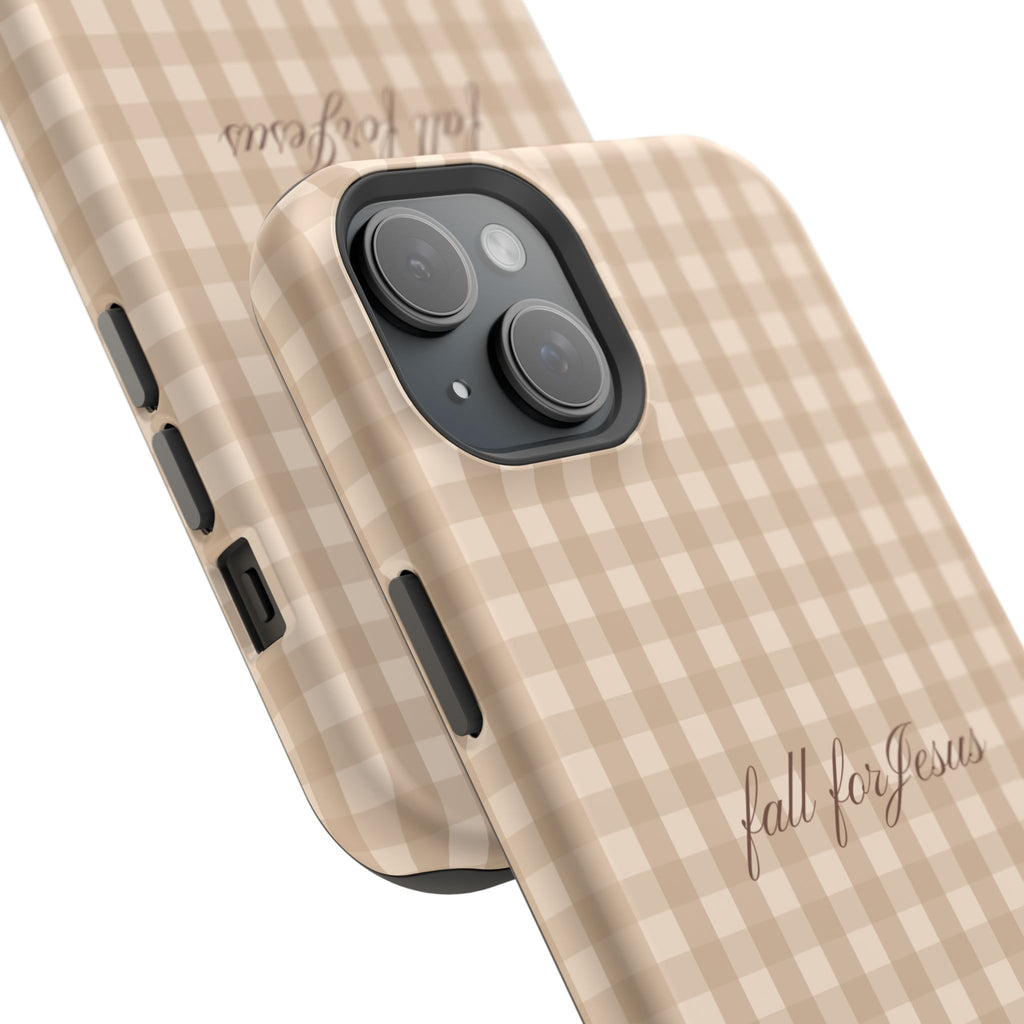 Fall for Jesus Gingham Phone Case - MagSafe
