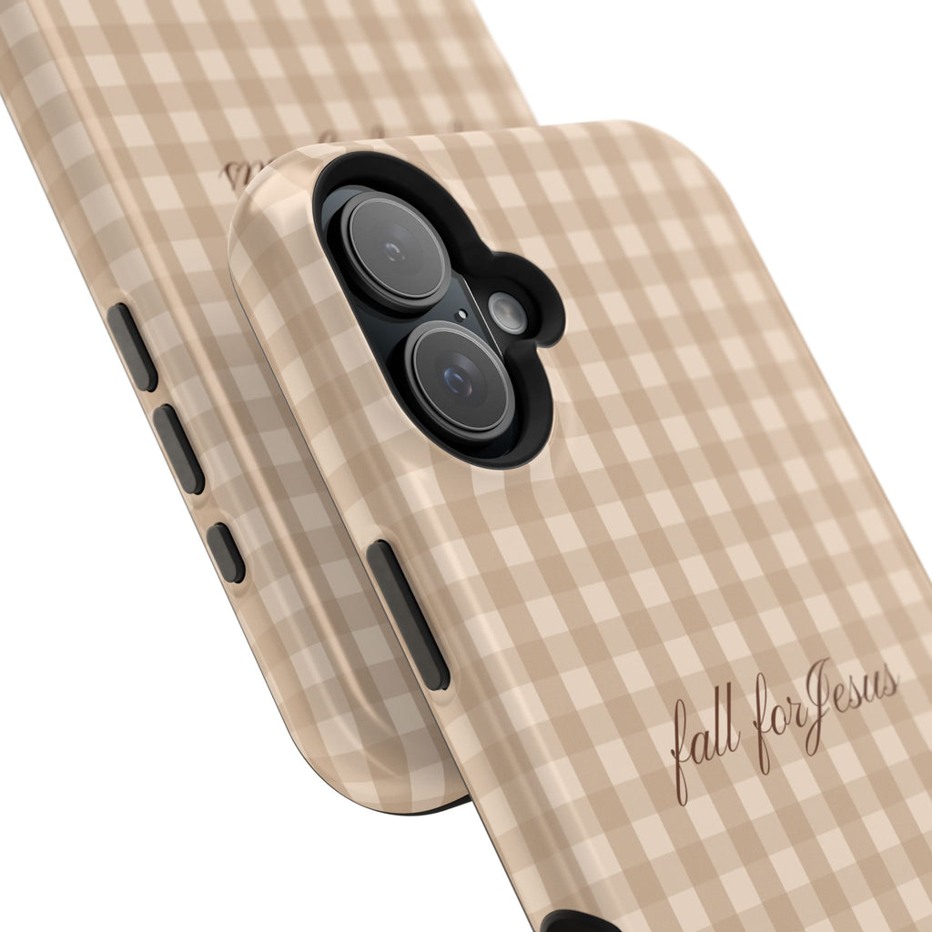 Fall for Jesus Gingham Phone Case - MagSafe