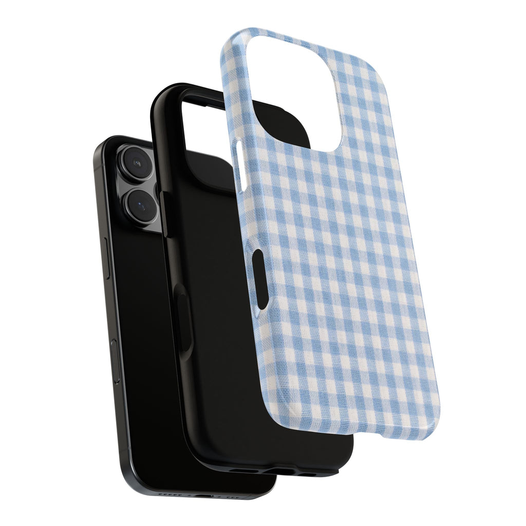 Blue Gingham Tough Phone Case