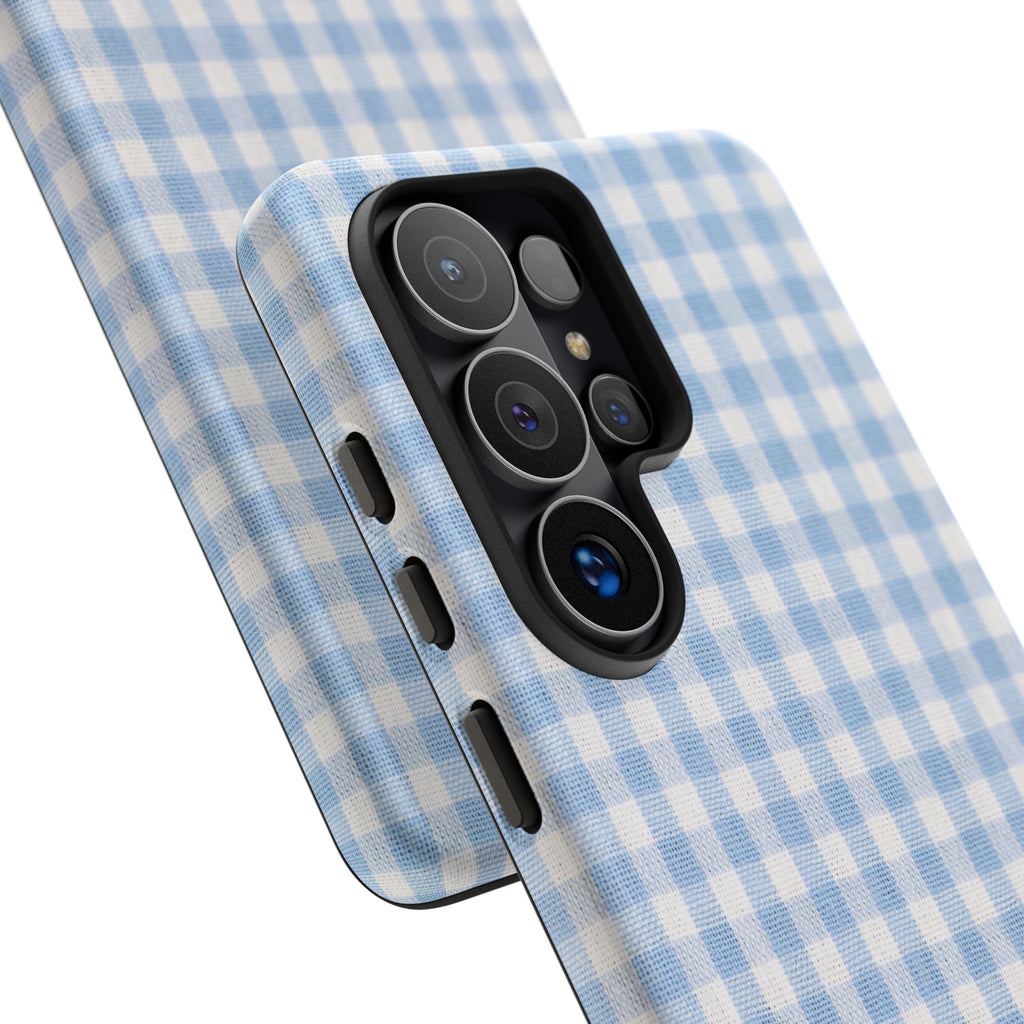 Blue Gingham Tough Phone Case