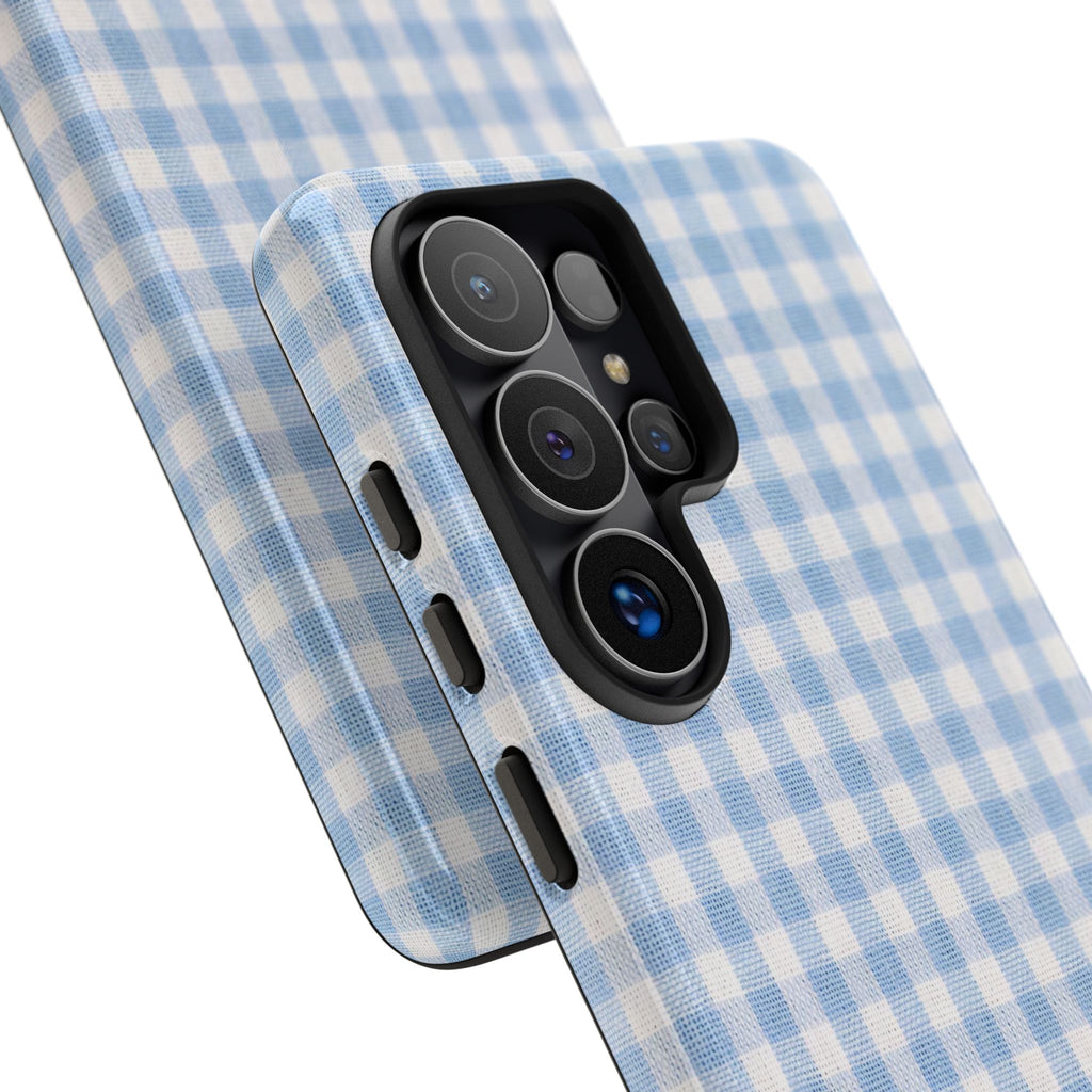 Blue Gingham Tough Phone Case