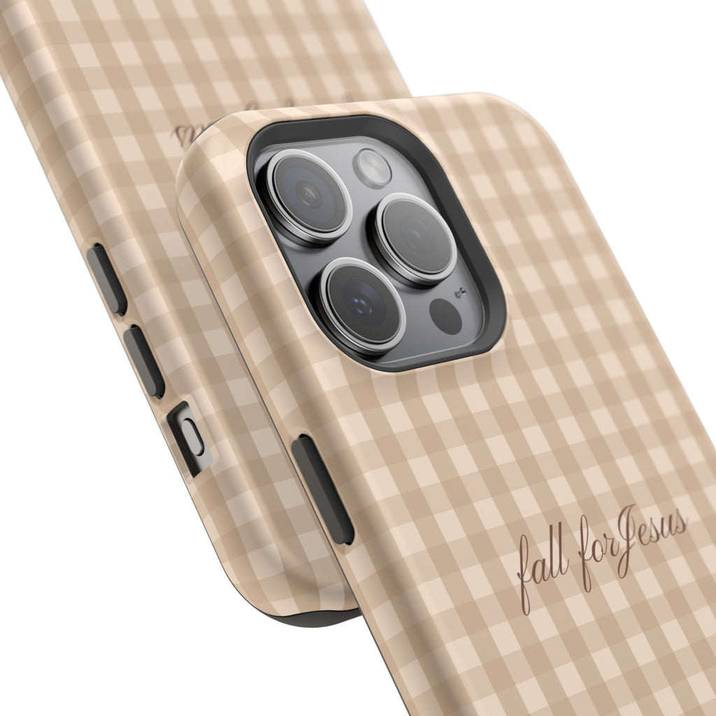 Fall for Jesus Gingham Phone Case - MagSafe