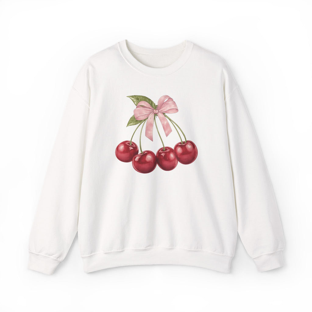 Cherry Bow Crewneck Sweatshirt — Vintage Cherries Graphic