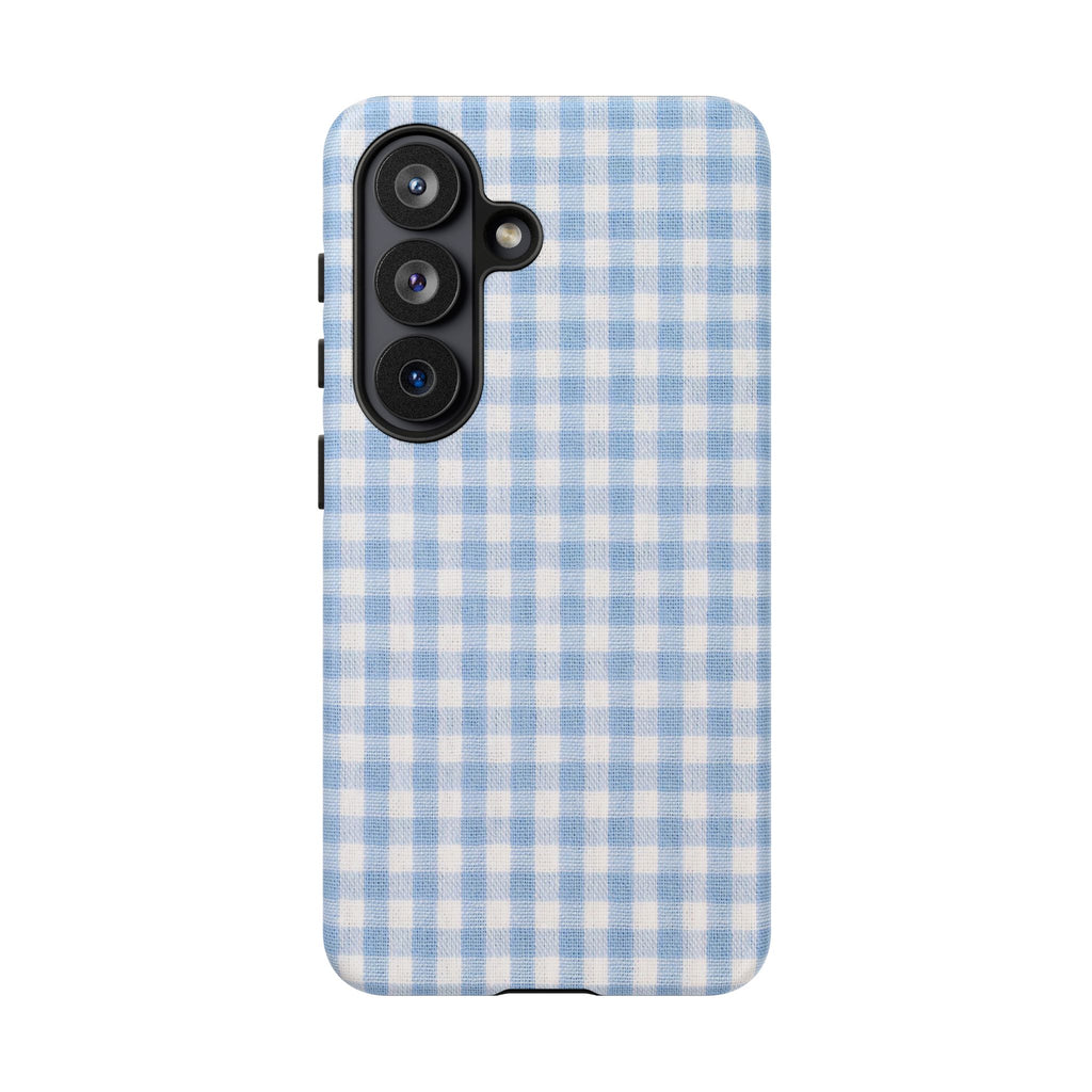 Blue Gingham Tough Phone Case