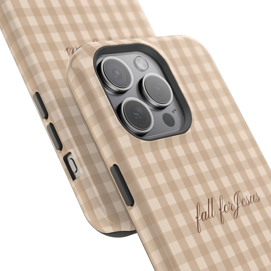 Fall for Jesus Gingham Phone Case - MagSafe