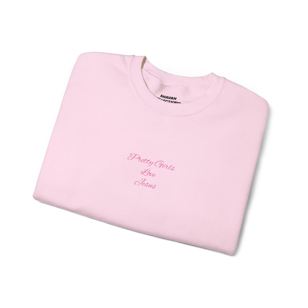 Pretty Girls Love Jesus Embroidered Sweatshirt