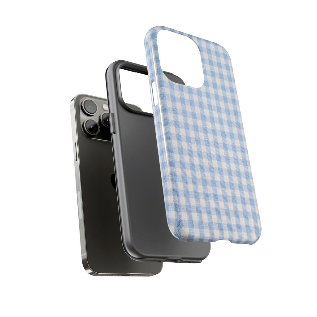 Blue Gingham Tough Phone Case
