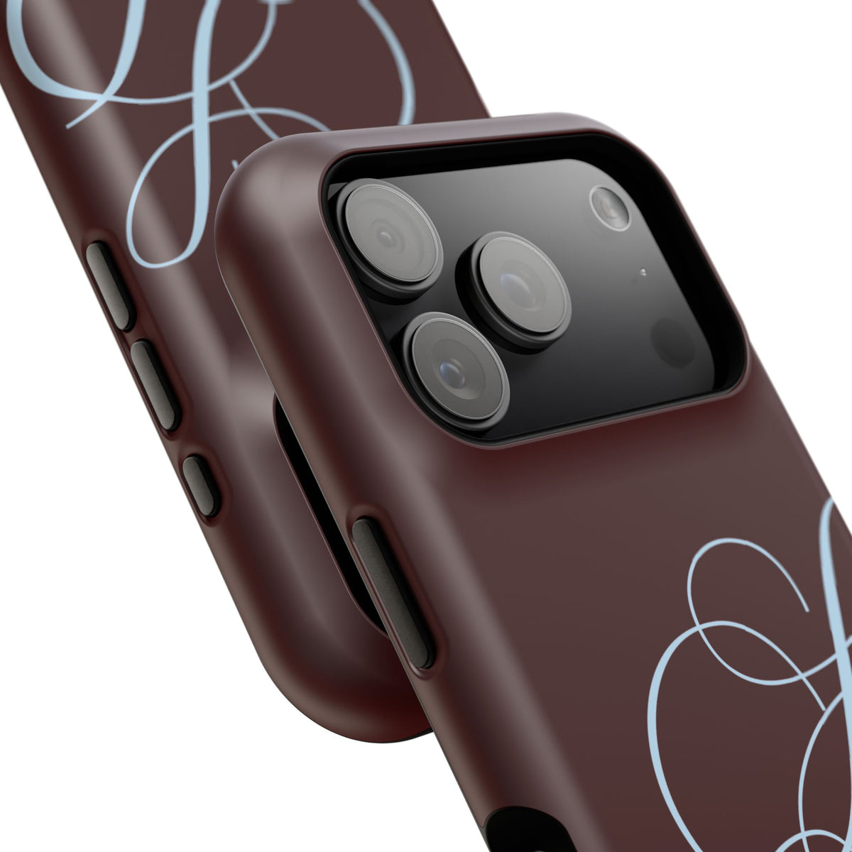 Burgundy Personalized Script Monogram MagSafe Phone Case