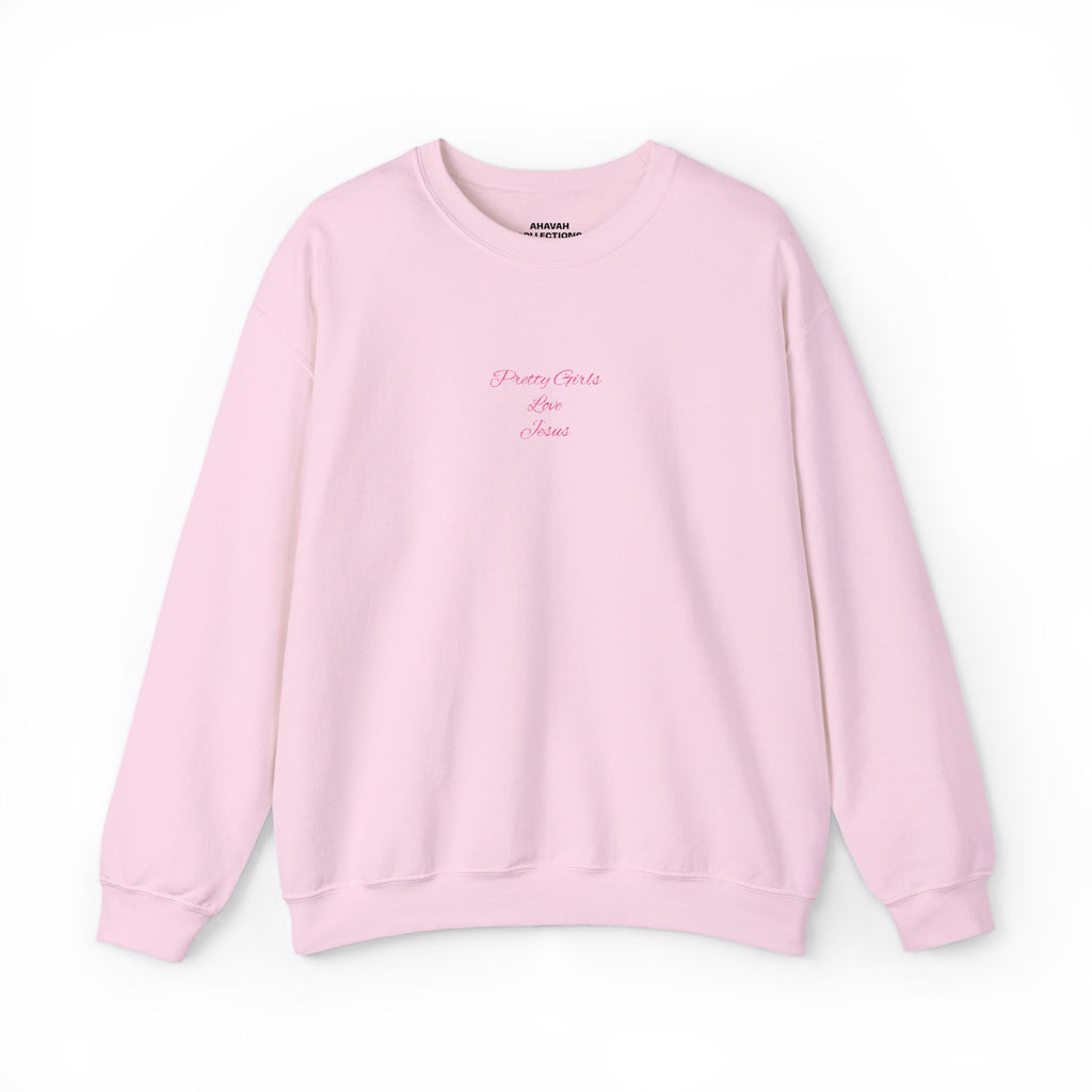 Pretty Girls Love Jesus Embroidered Sweatshirt