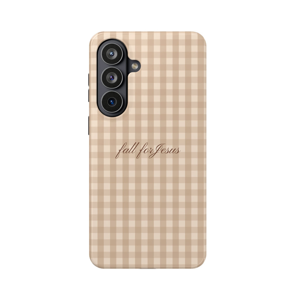 Fall for Jesus Gingham Phone Case - MagSafe