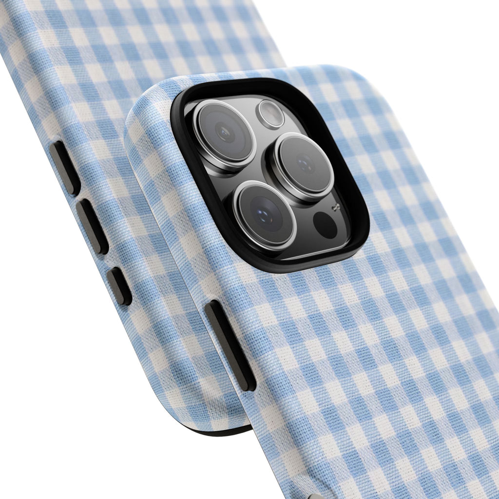 Blue Gingham Tough Phone Case