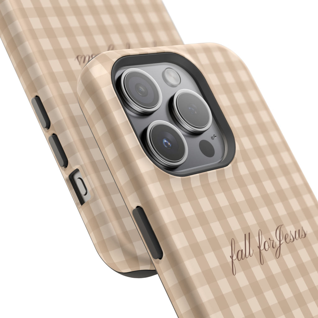Fall for Jesus Gingham Phone Case - MagSafe