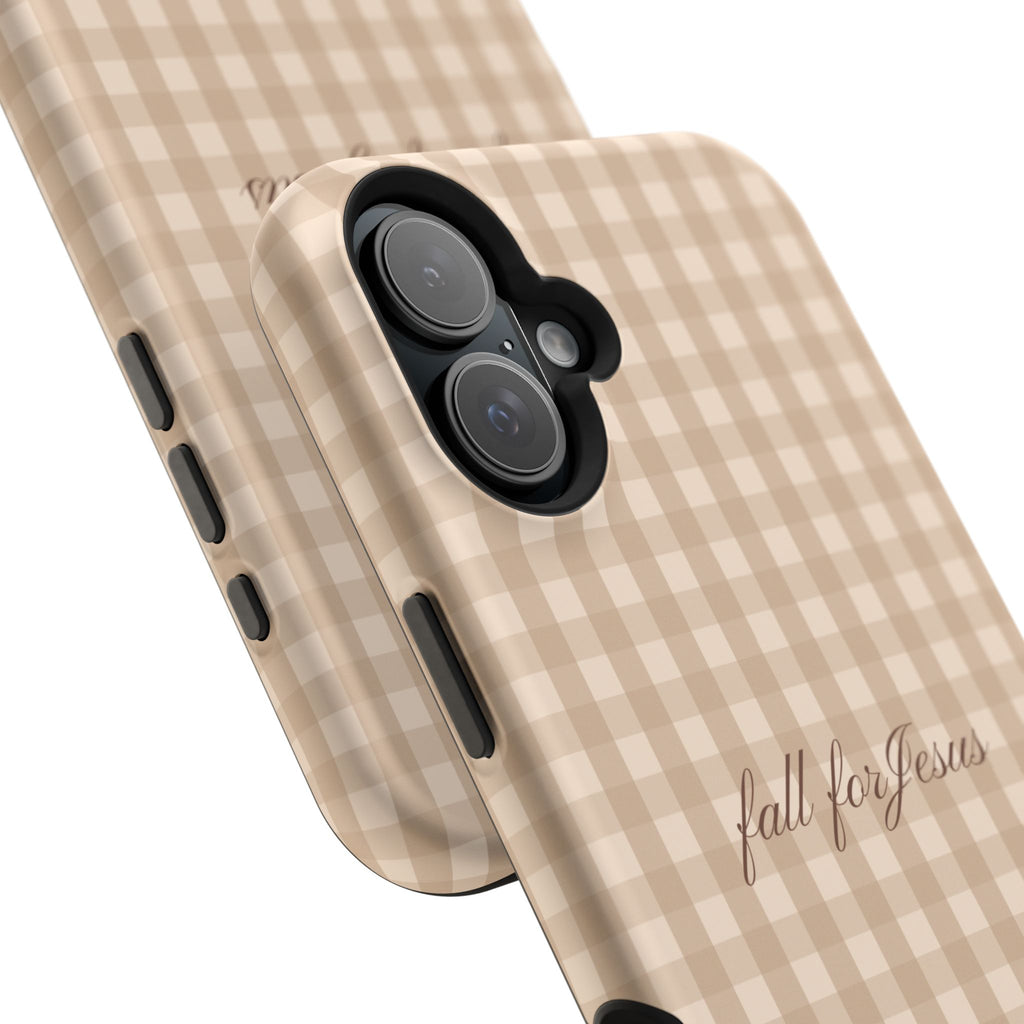 Fall for Jesus Gingham Phone Case - MagSafe