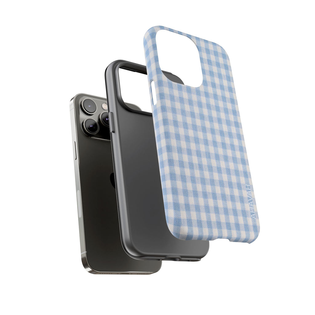 Blue Gingham Tough Phone Case