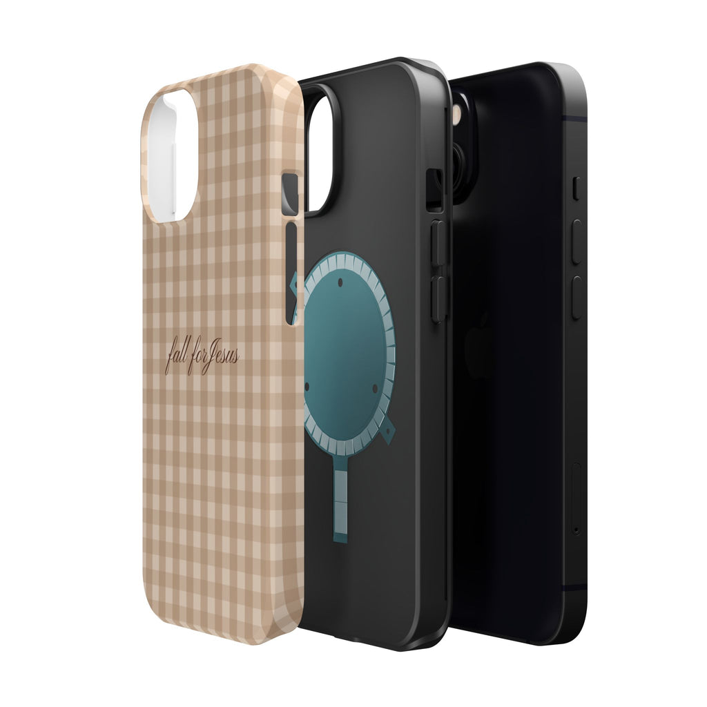 Fall for Jesus Gingham Phone Case - MagSafe
