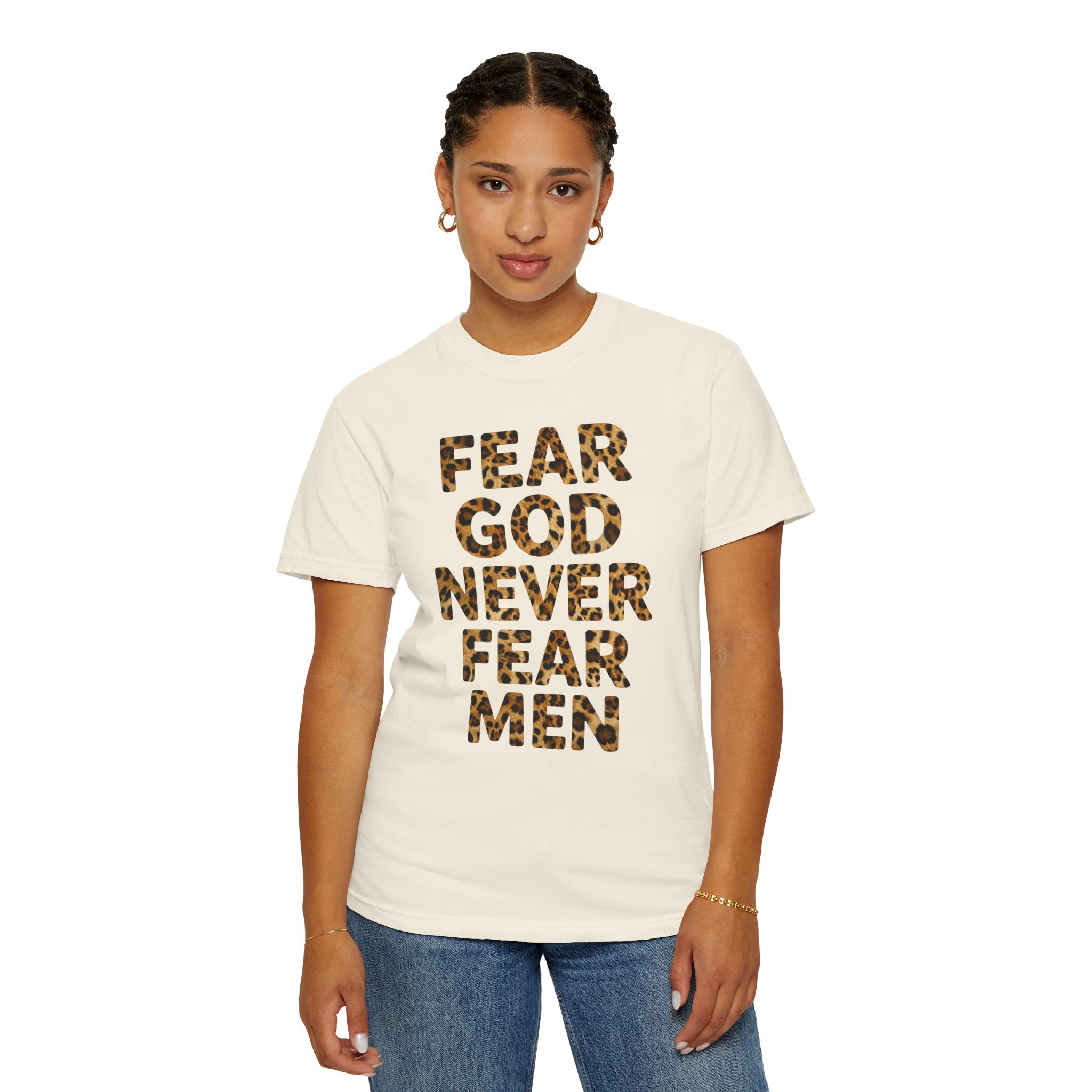AHAVAH Fear God Never Fear Men Leopard Comfort Tee