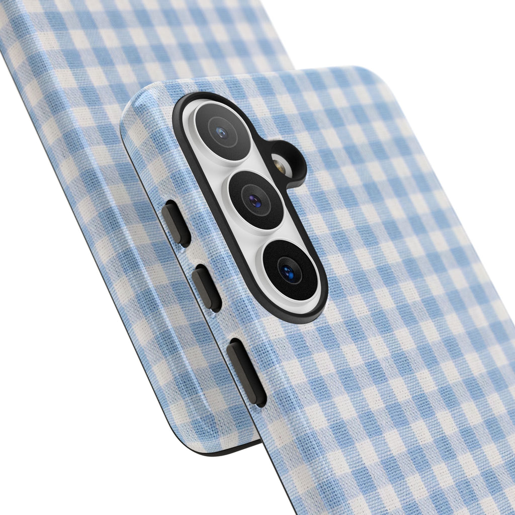 Blue Gingham Tough Phone Case