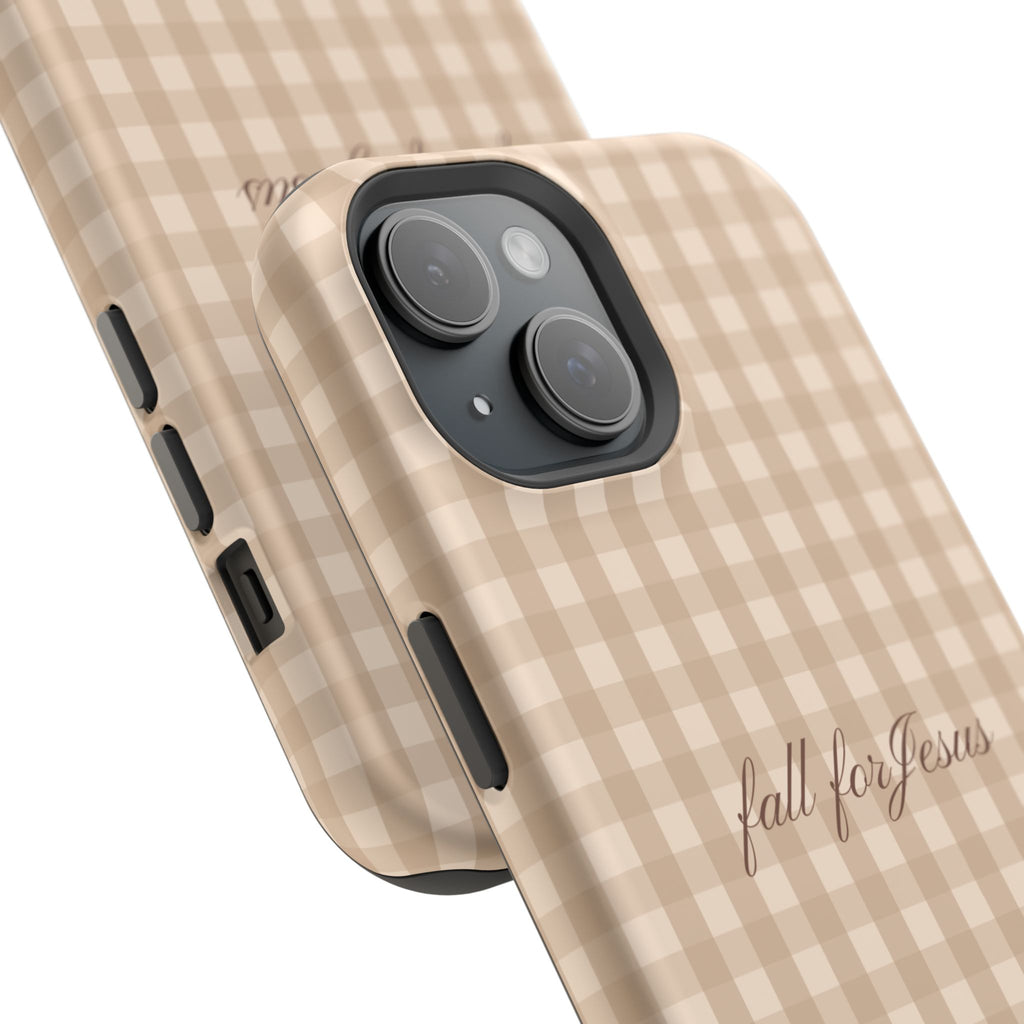 Fall for Jesus Gingham Phone Case - MagSafe
