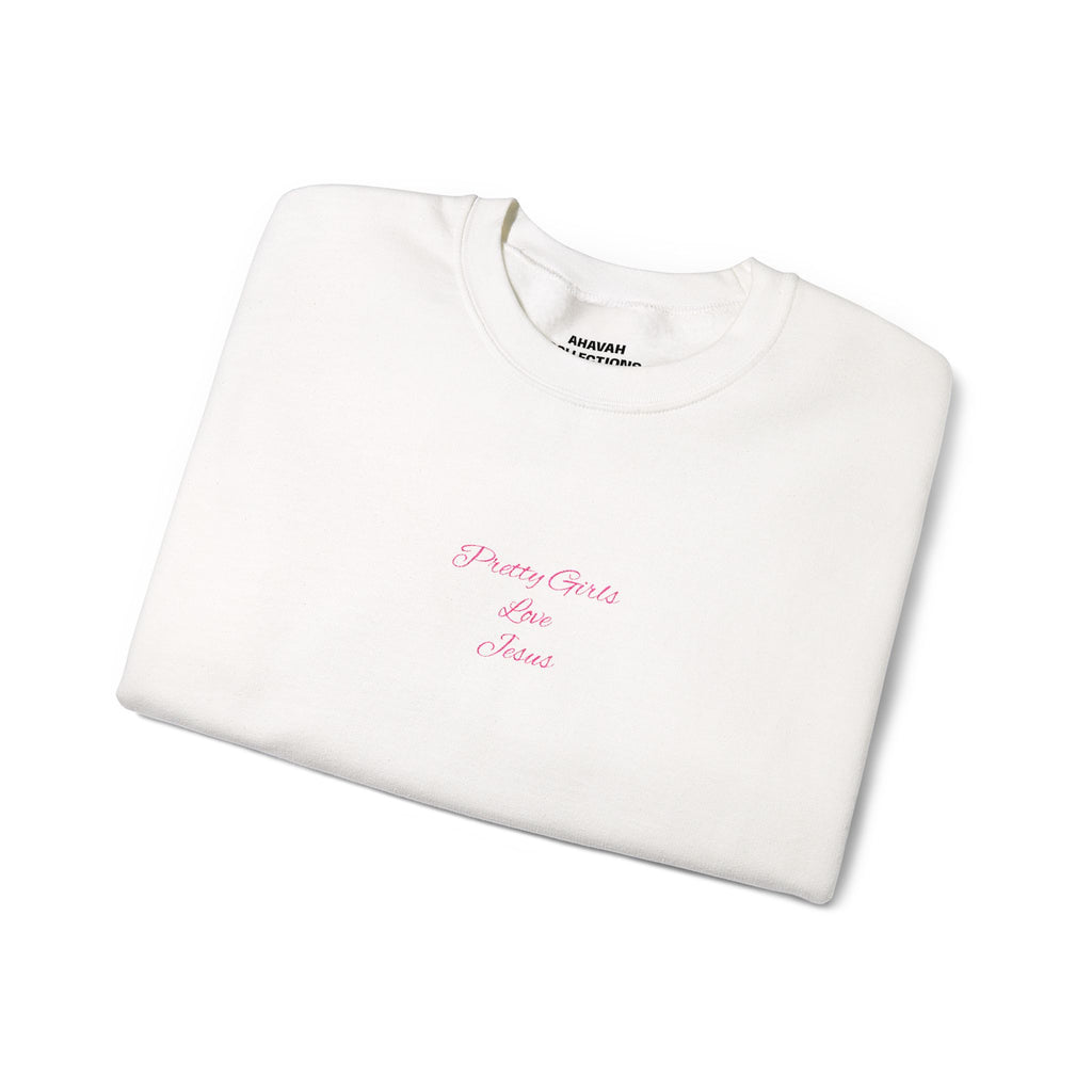 Pretty Girls Love Jesus Embroidered Sweatshirt