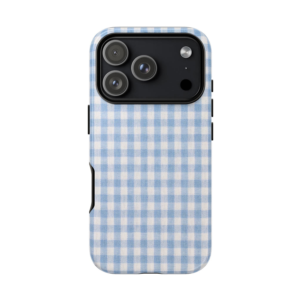 Blue Gingham Tough Phone Case