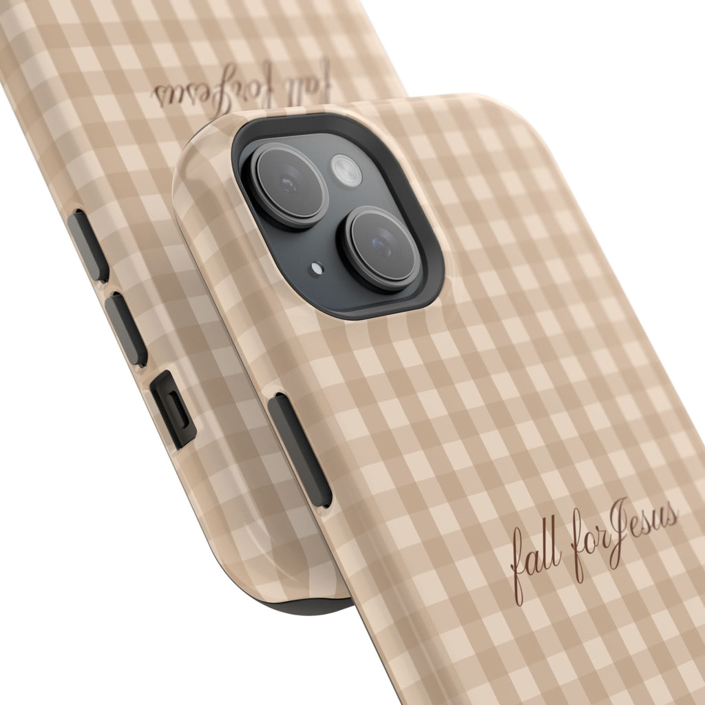 Fall for Jesus Gingham Phone Case - MagSafe