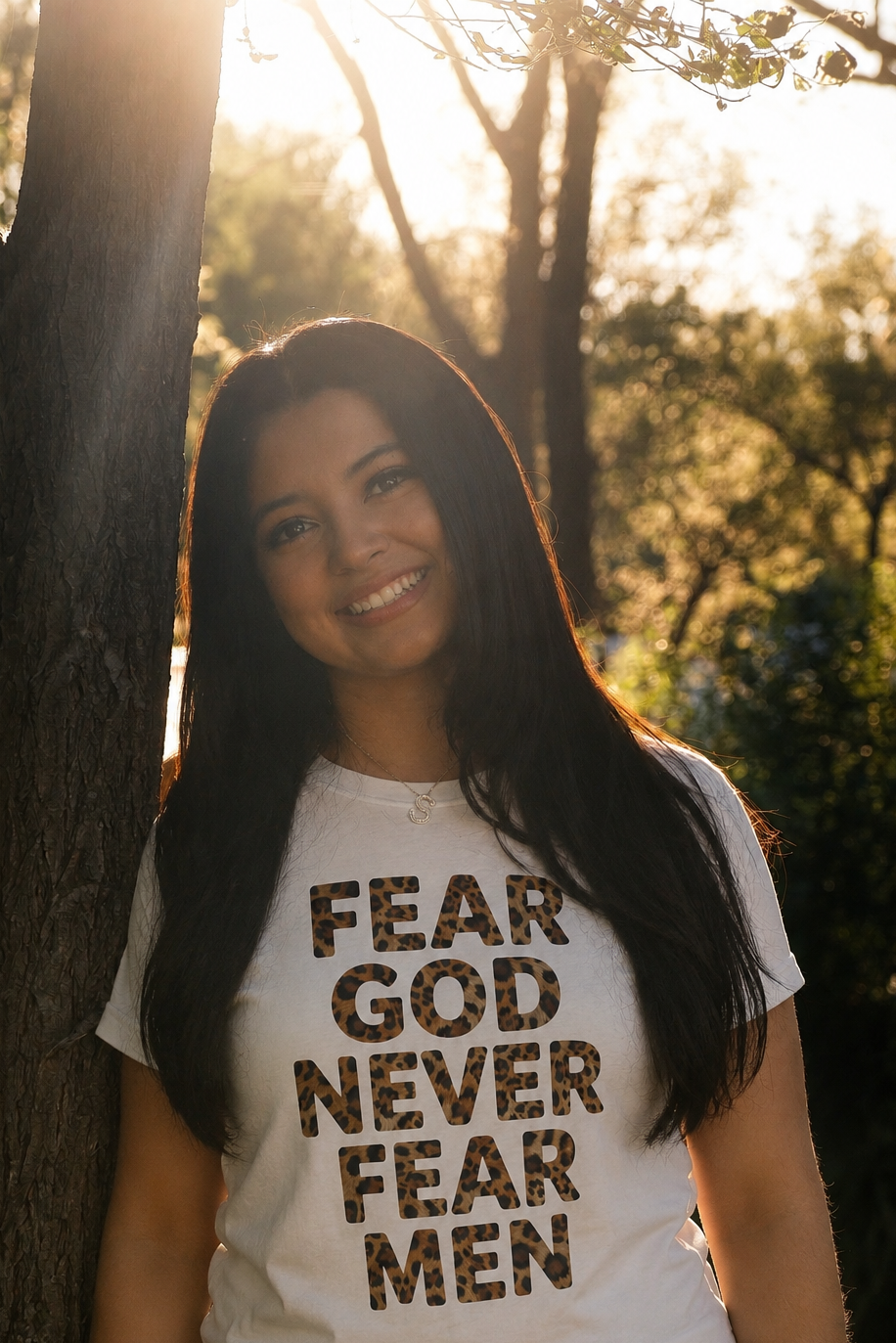AHAVAH Fear God Never Fear Men Leopard Comfort Tee
