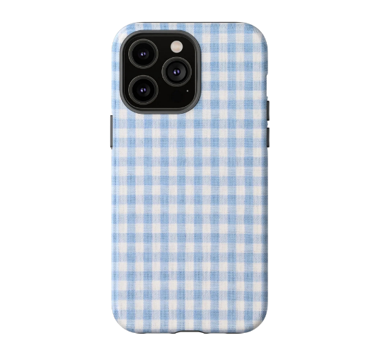 Blue Gingham Tough Phone Case